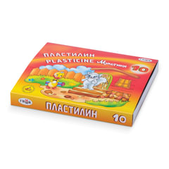 Пластилин классический ГАММА &laquo;Мультики&raquo;, 10 цветов, 200 г, со стеком, картонная упаковка, 280017/<wbr/>281017