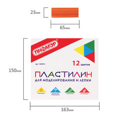 Пластилин классический ПИФАГОР &laquo;ЭНИКИ-БЕНИКИ&raquo;, 12 цветов, 240 г, со стеком, картонная упаковка, 100973