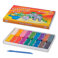 Пластилин ГАММА &laquo;Мультики&raquo;, 18 цветов, 360 г, со стеком, 280028