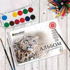 Альбом для рисования, А4, 40 листов, гребень, обложка картон, BRAUBERG, 205&times;290 мм, &laquo;Благородные кошки&raquo; (2 вида), 102831