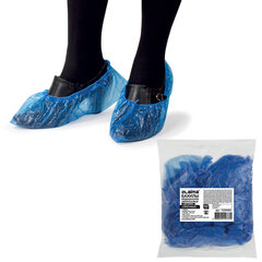 Бахилы КОМПЛЕКТ 100 штук (50 пар) в упаковке, ПРОЧНЫЕ, 40&times;14 см, 4 г, ПНД, LAIMA, 103425