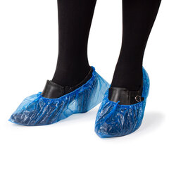 Бахилы КОМПЛЕКТ 100 штук (50 пар) в упаковке, ПРОЧНЫЕ, 40&times;14 см, 4 г, ПНД, LAIMA, 103425