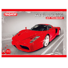 Альбом для рисования МАЛЫЙ ФОРМАТ А5, 40 л., скоба, обложка офсет, ПИФАГОР, 200&times;148 мм, &laquo;Авто/<wbr/>Путешествие&raquo; (4 вида), 103724