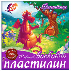 Пластилин восковой ЛУЧ &laquo;Фантазия&raquo;, 12 цветов, 180 г, со стеком, картонная упаковка, 25С1523-08
