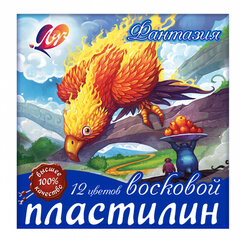 Пластилин восковой ЛУЧ &laquo;Фантазия&raquo;, 12 цветов, 180 г, со стеком, картонная упаковка, 25С1523-08