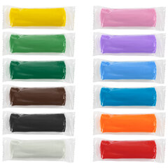 Пластилин на растительной основе (тесто для лепки) ПИФАГОР, 12 цветов, 360 г, пластиковое ведро, 104546