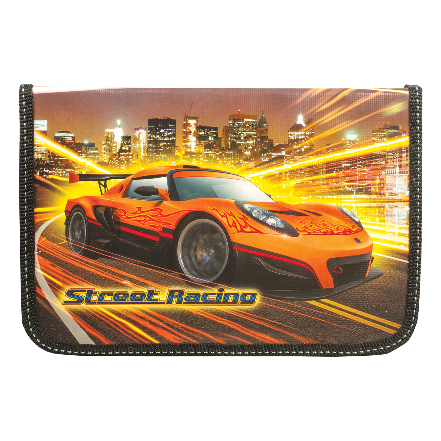 Пенал BRAUBERG, 1 отделение, для учеников начальной школы, ламинированный картон, откидная планка, "Порш", 19х13 см, 104592