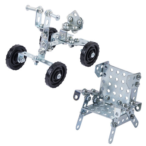 Конструктор металлический ЮНЛАНДИЯ "Для уроков труда №1", развивающий, 206 элементов, 104679