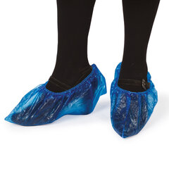 Бахилы КОМПЛЕКТ 100 штук (50 пар), ОСОБО ПРОЧНЫЕ, размер 40&times;15 см, 55 мкм, 6 г, ПНД, LAIMA, 104980