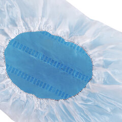 Бахилы КОМПЛЕКТ 50 штук (25 пар), ДВОЙНЫЕ (со стелькой), 40&times;14 см, 80 мкм, 6,5 г, ПНД, LAIMA, 104982