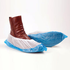 Бахилы КОМПЛЕКТ 50 штук (25 пар), ДВОЙНЫЕ (со стелькой), 40&times;14 см, 80 мкм, 6,5 г, ПНД, LAIMA, 104982