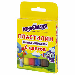 Пластилин классический ЮНЛАНДИЯ &laquo;ЮНЛАНДИК-СКУЛЬПТОР&raquo;, 6 цветов, 120 г, ВЫСШЕЕ КАЧЕСТВО, 105028