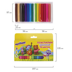 Пластилин классический ЮНЛАНДИЯ &laquo;ЮНЛАНДИК-МУЗЫКАНТ&raquo;, 16 цветов, 320 г, ВЫСШЕЕ КАЧЕСТВО, 105030