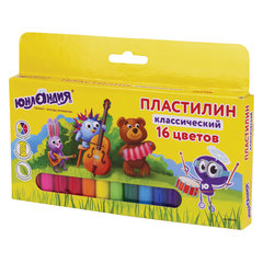 Пластилин классический ЮНЛАНДИЯ &laquo;ЮНЛАНДИК-МУЗЫКАНТ&raquo;, 16 цветов, 320 г, ВЫСШЕЕ КАЧЕСТВО, 105030