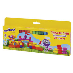 Пластилин классический ЮНЛАНДИЯ &laquo;ЮНЛАНДИК-АРХИТЕКТОР&raquo;, 24 цвета, 480 г, ВЫСШЕЕ КАЧЕСТВО, 105031
