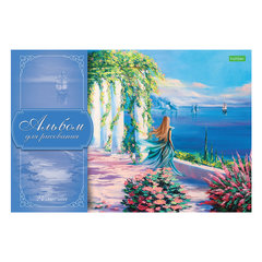 Альбом для рисования, А4, 24 листа, скоба, обложка офсет, HATBER ECO, 205&times;290 мм, Ассорти, 058404