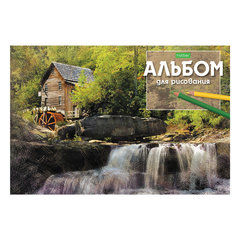 Альбом для рисования, А4, 24 листа, скоба, обложка офсет, HATBER ECO, 205&times;290 мм, Ассорти, 058404