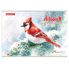 Альбом для рисования А4 24 л., скоба, обложка картон, BRAUBERG, 202&times;285 мм, &laquo;Райские птички&raquo; (2 вида), 105609