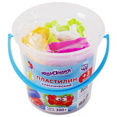 Пластилин в ведерке ЮНЛАНДИЯ &laquo;ПОДВОДНЫЙ МИР&raquo;, 5 цветов, 300 г, 3 формочки, ВЫСШЕЕ КАЧЕСТВО, 105860