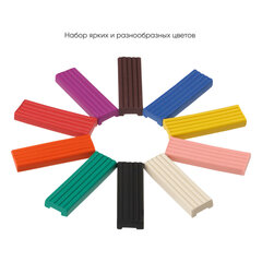 Пластилин классический ГАММА &laquo;Юный художник NEW&raquo;, 10 цветов, 140 г, со стеком, картонная упаковка, 280044