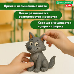 Пластилин классический BRAUBERG KIDS, 12 цветов, 240 г, ВЫСШЕЕ КАЧЕСТВО, 105873