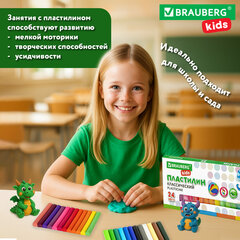 Пластилин классический BRAUBERG KIDS, 24 цвета, 500 г, ВЫСШЕЕ КАЧЕСТВО, 105874