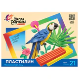 Пластилин классический ЛУЧ "Школа творчества", 21 цвет, 420 г, стек, картонная упаковка, 29С 1765-08