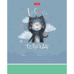 Тетрадь 12 л. HATBER клетка, обложка картон, "Счастливчики" (микс в спайке), 067954