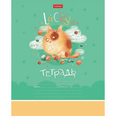 Тетрадь 12 л. HATBER клетка, обложка картон, "Счастливчики" (микс в спайке), 067954