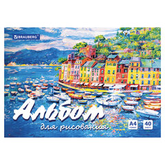 Альбом для рисования А4 40 л., склейка, обложка картон, подложка, BRAUBERG, 205&times;290 мм, &laquo;Краски лета&raquo;, 106329