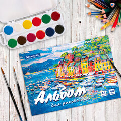 Альбом для рисования А4 40 л., склейка, обложка картон, подложка, BRAUBERG, 205&times;290 мм, &laquo;Краски лета&raquo;, 106329