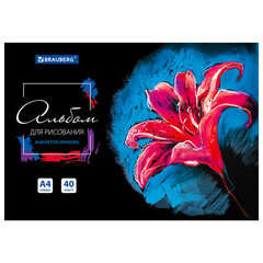 Альбом для рисования А4 40 л., склейка, обложка картон, подложка, BRAUBERG, 205&times;290 мм, &laquo;Blossom&raquo;, 106330