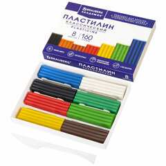 Пластилин классический BRAUBERG &laquo;АКАДЕМИЯ КЛАССИЧЕСКАЯ&raquo;, 8 цветов, 160 г, стек, ВЫСШЕЕ КАЧЕСТВО, 106500