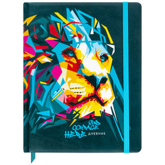 Дневник 1-11 класс 48 л., кожзам (твердая), печать, резинка, конверт, BRAUBERG, &laquo;Bright Lion&raquo;, 106577