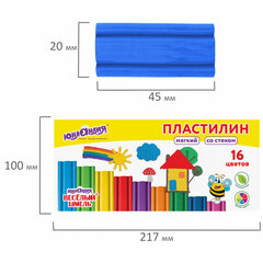 Пластилин мягкий ЮНЛАНДИЯ &laquo;ВЕСЕЛЫЙ ШМЕЛЬ&raquo;, 16 цветов, 240 г, СО СТЕКОМ, 106673