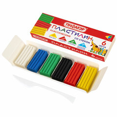 Пластилин классический ПИФАГОР &laquo;Веселая такса&raquo;, 6 цветов, 90 г, СО СТЕКОМ, 106674