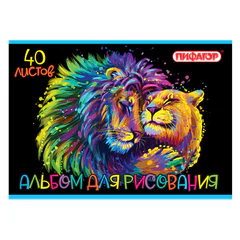 Альбом для рисования А4 40 л., скоба, обложка офсет, ПИФАГОР, 203&times;288 мм, &laquo;Нежность&raquo; (2 вида), 106700
