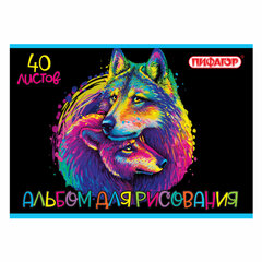 Альбом для рисования А4 40 л., скоба, обложка офсет, ПИФАГОР, 203&times;288 мм, &laquo;Нежность&raquo; (2 вида), 106700