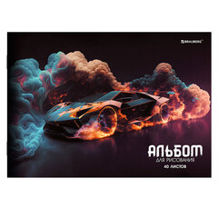 Альбомы для рисования ДЭК А4, 40 л., КОМПЛЕКТ 2 шт., скоба, обложка картон, BRAUBERG, 205&times;290 мм, &laquo;В мире моторов&raquo;, 106736