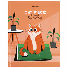 Дневник 1-11 класс 40 л., твердый, BRAUBERG, глянцевая ламинация, &laquo;Cute cat&raquo;, 106852