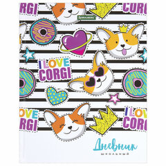 Дневник 1-11 класс 40 л., твердый, BRAUBERG, глянцевая ламинация, &laquo;Корги&raquo;, 106854