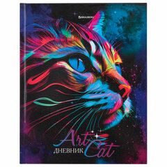 Дневник 5-11 класс 48 л., твердый, BRAUBERG, глянцевая ламинация, с подсказом, &laquo;Space cat&raquo;, 106865