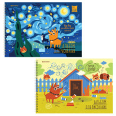 Альбомы для рисования ДЭК, А4, 40 л., КОМПЛЕКТ 2 шт., гребень, обложка картон, BRAUBERG, 205&times;290 мм, &laquo;Dog Бобик&raquo;, 107014