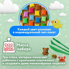 Пластилин супер лёгкий воздушный застывающий 24 цвета, 210 г, 3 стека, ПИФАГОР, 107040