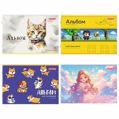 Альбом для рисования А4, 8 листов, скоба, обложка офсет, ПИФАГОР, 203&times;288 мм, &laquo;МИКС&raquo;, 107099