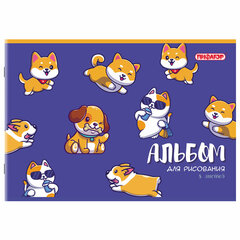 Альбом для рисования А4, 8 листов, скоба, обложка офсет, ПИФАГОР, 203&times;288 мм, &laquo;МИКС&raquo;, 107099