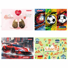 Альбом для рисования А4, 12 листов, скоба, обложка офсет, ПИФАГОР, 203&times;288 мм, &laquo;МИКС-1&raquo;, 107100