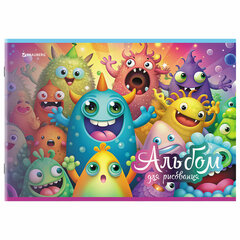 Альбом для рисования А4, 12 листов, скоба, обложка картон, BRAUBERG, 203&times;288 мм, &laquo;МИКС-1&raquo;, 107101