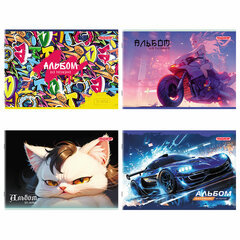 Альбом для рисования А4, 20 листов, скоба, обложка офсет, ПИФАГОР, 203&times;288 мм, &laquo;МИКС-1&raquo;, 107102