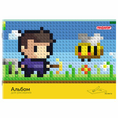 Альбом для рисования А4, 32 листа, скоба, обложка офсет, ПИФАГОР, 203&times;288 мм, &laquo;МИКС-2&raquo;, 107110